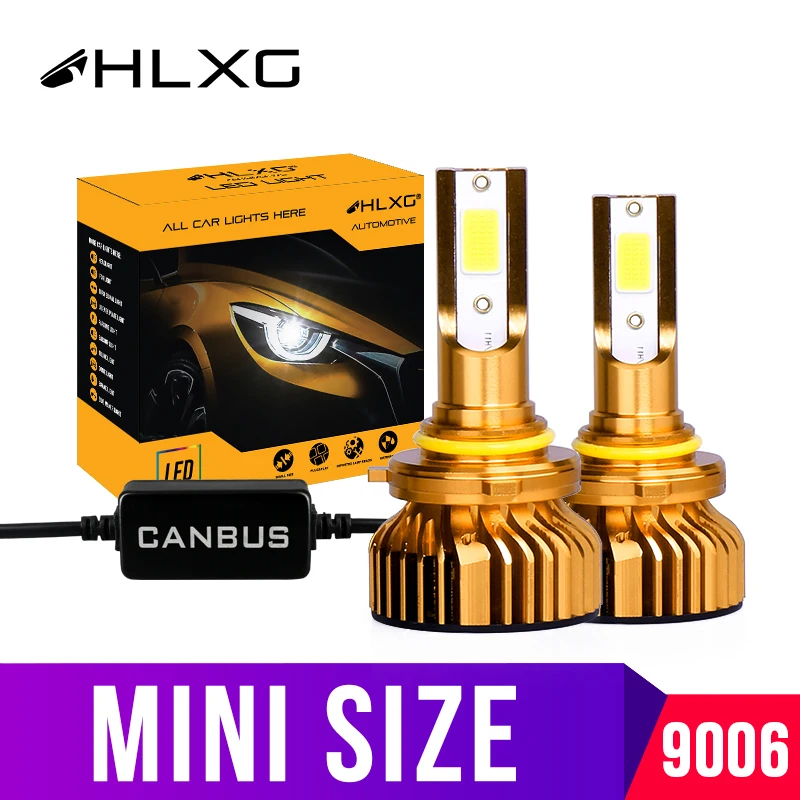 Hlxg 2 шт. мини H1 H11 HB3 HB4 9006 H4 H7 светодиодные CANBUS Ошибка Бесплатный комплект анти emc