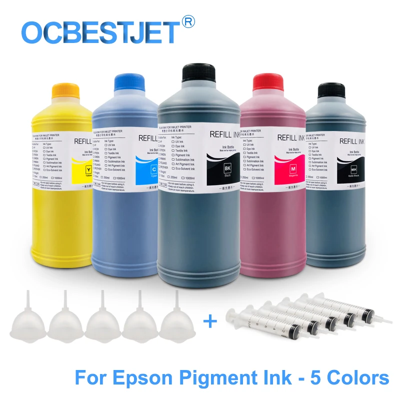 Набор пигментных чернил для Epson 1000 7700 T3000 T5000 T7000 T3200 T5200 T7200 T3070 T3270 T5270 T7270 5x9700
