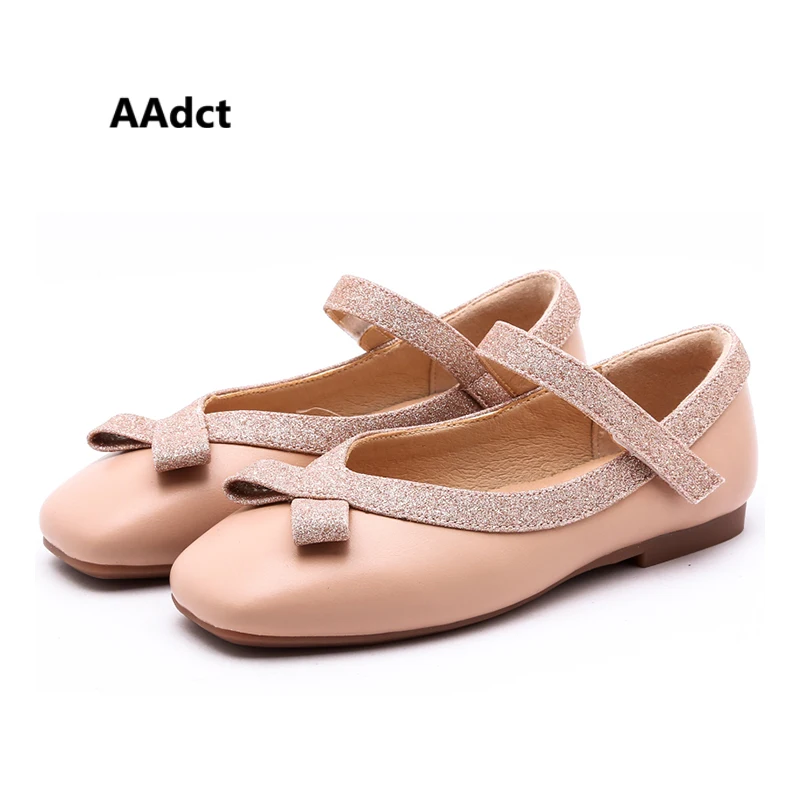 

AAdct 2019 new girls shoes princess spring leather little kids shoes for girls Square-toe dancing children shoes