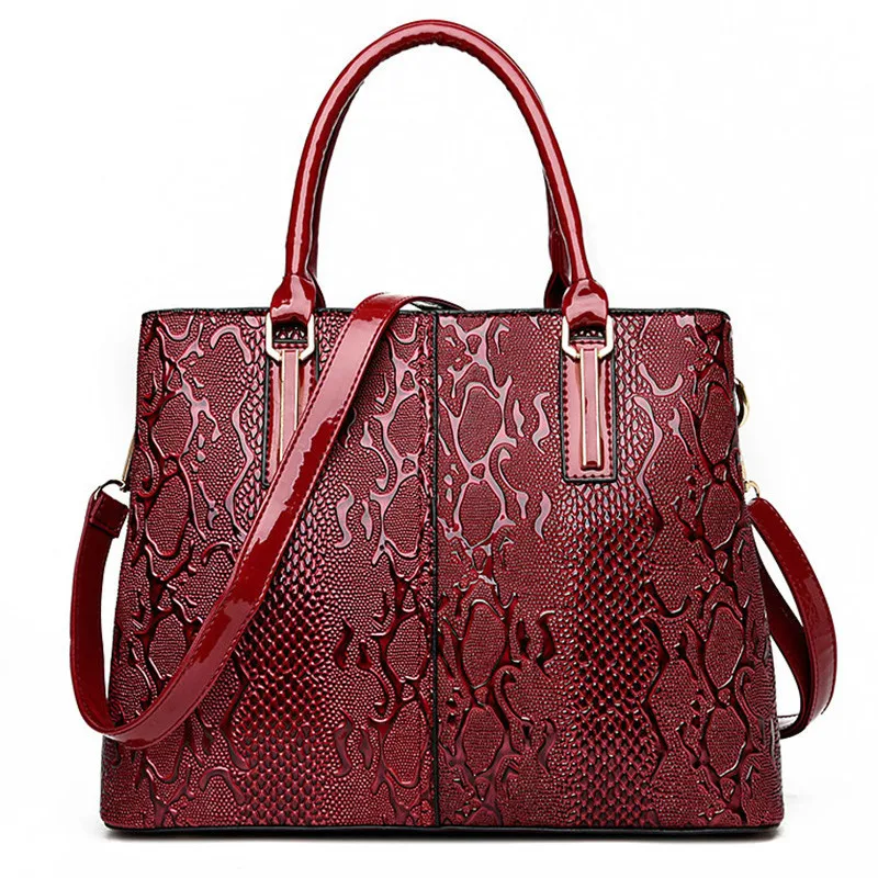 

New Fashion PU Leather Women Bag Ladies Luxury Snake Shoulder Bags Designer Handbags High Quality 2018 Spring Ladies Tote Bag
