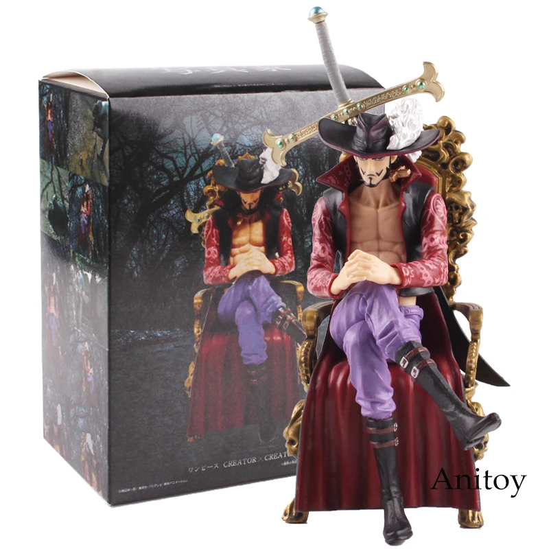 Anime One Piece Dracule Mihawk Assis Ver PVC Action Figure collectible Model Toy Gift 16cm Anime One Piece Dracule Mihawk Assis Ver PVC Action Figure collectible Model Toy Gift 16cm