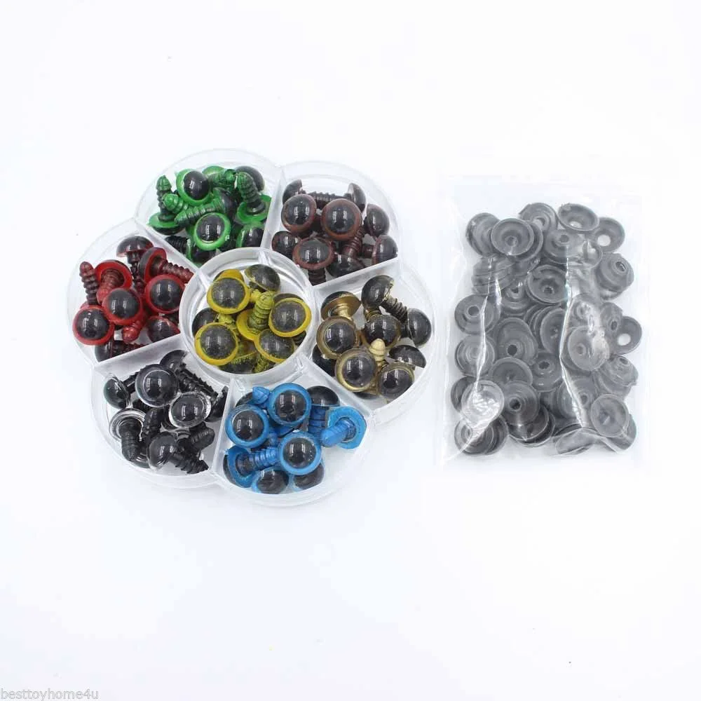 70セット/箱ミックスカラープラスチック安全目テディベア人形動物の人形クラフトdiy