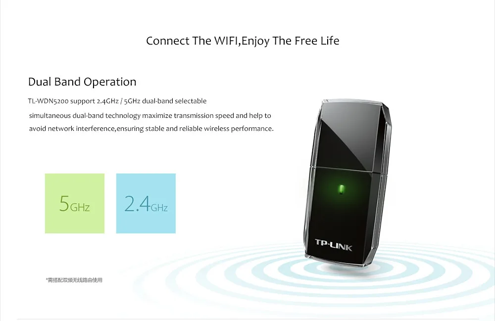 Wi-Fi антенны 11ac Dual Band 433 Мбит/с+ 150 Мбит/с Беспроводной WiFi USB адаптер TP-LINK tl-wdn5200 433 м 802.11ac/A/B/G/N