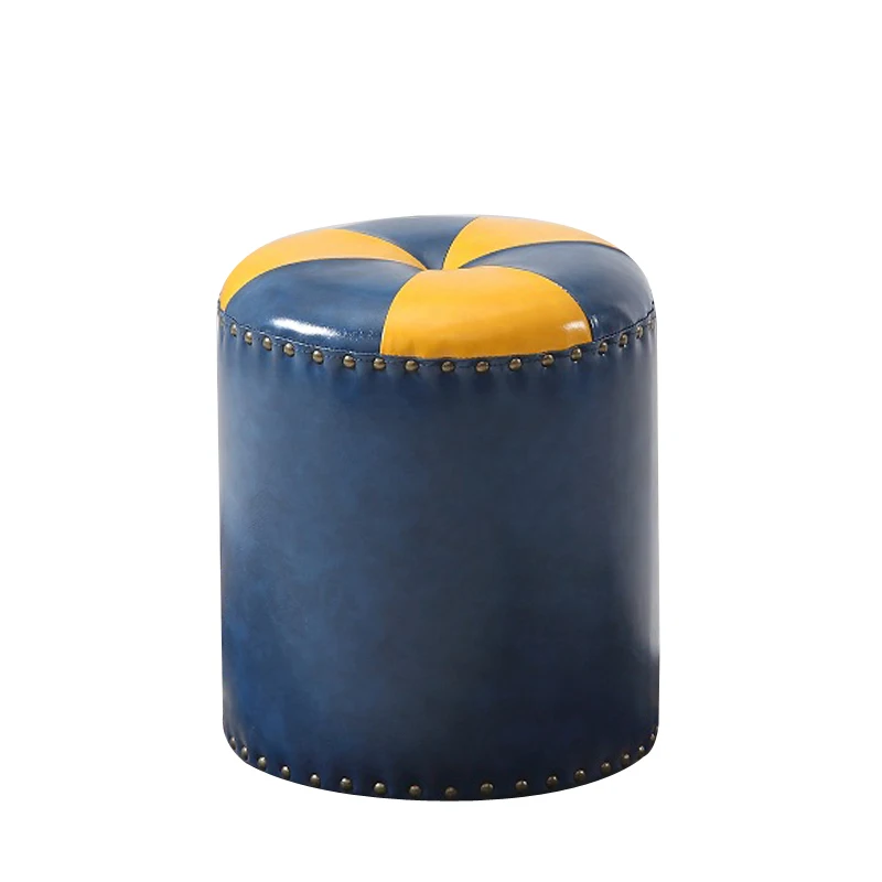 buy Leather sofa stool American door shoes stool living room fitting room leather stool couch home decor bench furniture chair