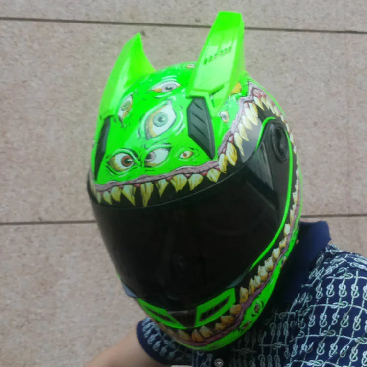 MALUSHUN мотоциклетный шлем Светящиеся Зеленые глаза террора большой рот взять шлем