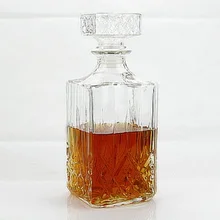 1 шт. Роскошная квадратная Хрустальная стеклянная бутылка для вина Графин для вина Бутылка для виски кувшин 800 мл барная посуда JR 1084