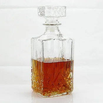 

1PC Luxurious Top Grade Square Crystal Glass Wine Bottle Wine Decanter Wine Carafe Whiskey Bottle Jug 800ml Barware JR 1084