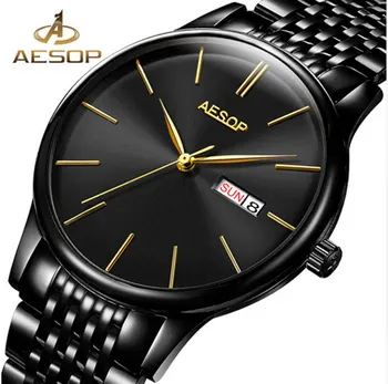 

AESOP Dress Watch Mens Automatic Mechanical Sapphire Crystal Wrist Wristwatch Stainless Steel Male Clock Relogio Masculino saati