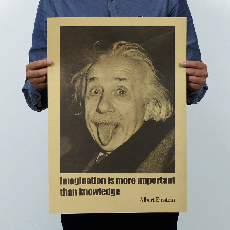 Альберт Эйнштейн воображение Винтаж Классический плакат карта украшения дома Гараж Декор стены в стиле ретро принты разместить его