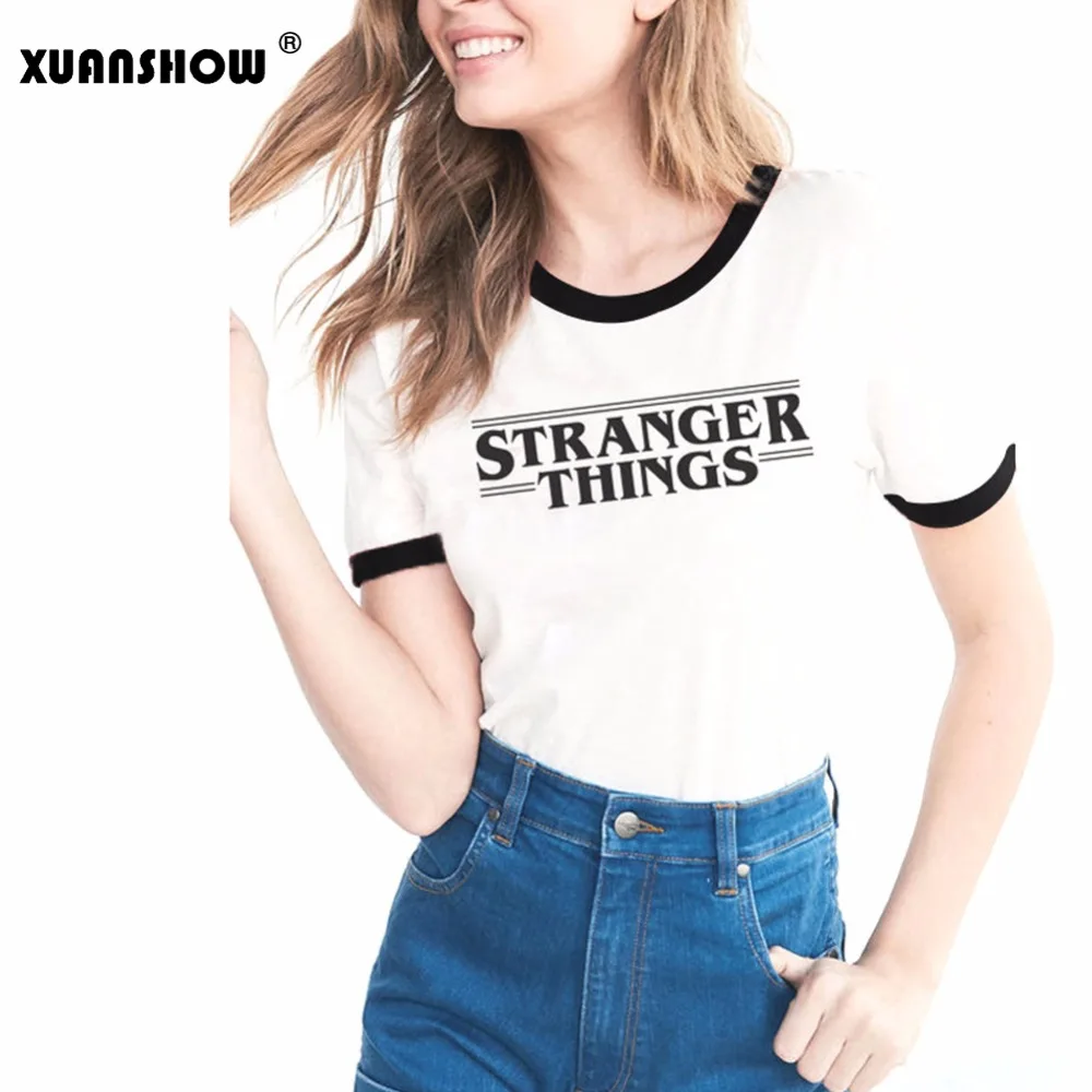 XUANSHOW 2020 футболка для женщин с надписью очень странные дела|Футболки| |