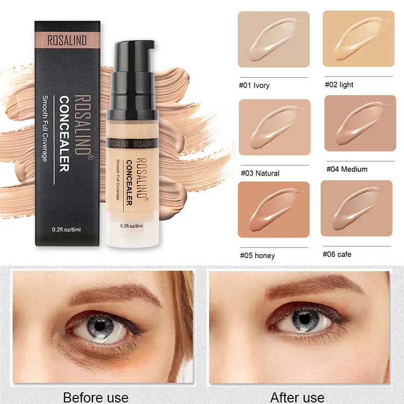 

ROSALIND Full Concealer Face Corrector 6ml 6 Colors contouring leveling foundation cream face concealer Base Cosmetics Make up