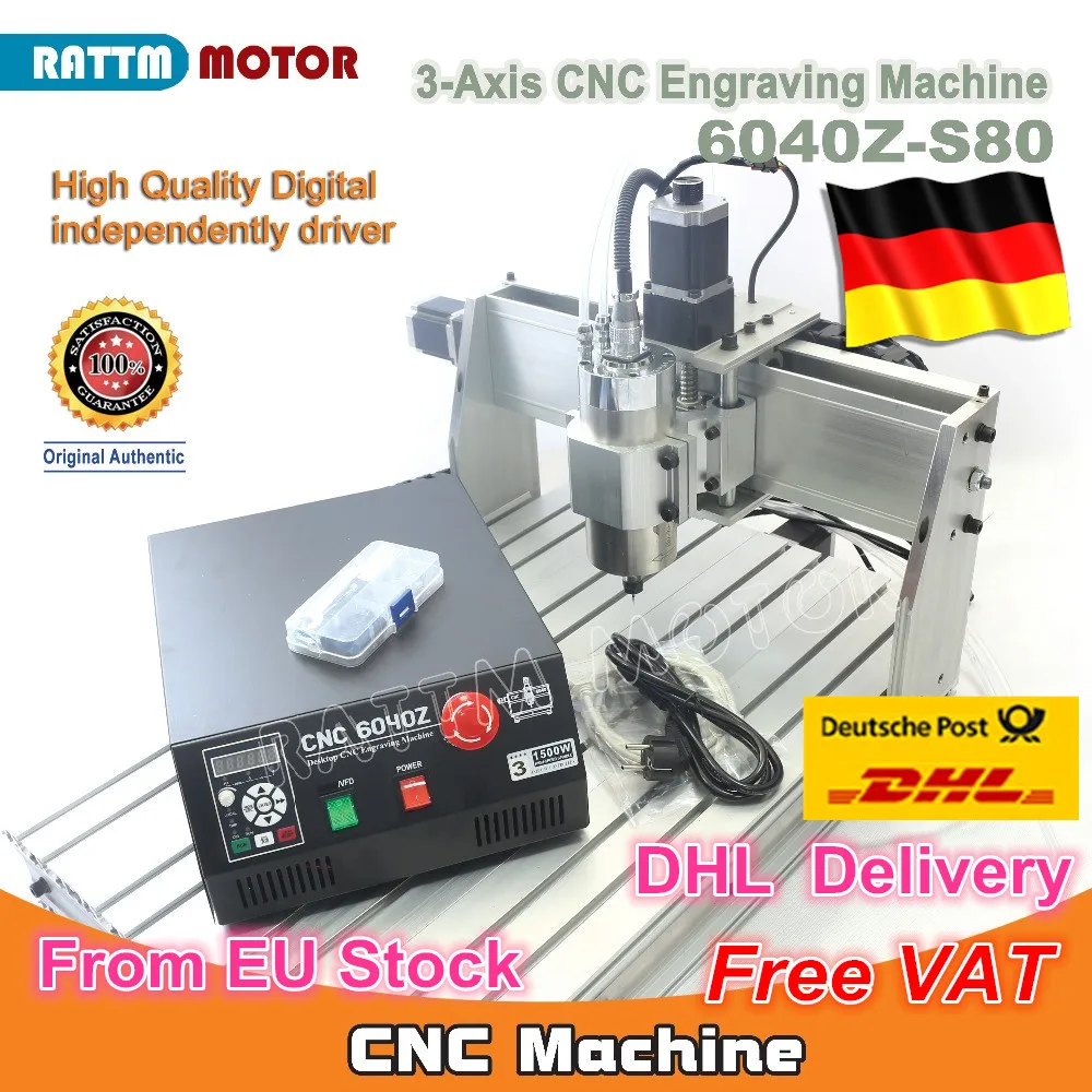 EU Ship free VAT 3 Axis Mach3 6040Z-S80 1500W 1.5KW Spindle Motor CNC Router Engraver Engraving Cutting Milling Machine 220VAC EU Ship free VAT 3 Axis Mach3 6040Z-S80 1500W 1.5KW Spindle Motor CNC Router Engraver Engraving Cutting Milling Machine 220VAC