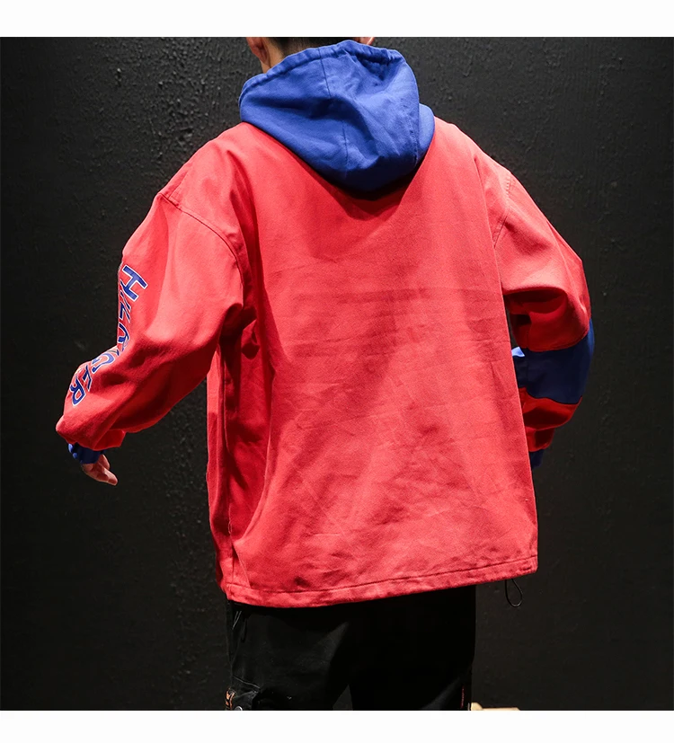 Windbreaker Jacket Men Pullover Hoodie  (16)