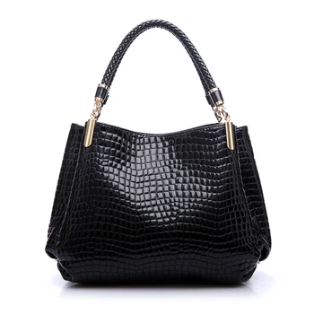 

2017 Alligator Leather Women Handbag Bolsas De Couro Fashion Famous Brands Shoulder Bag Black Bag Ladies Bolsas Femininas Sac