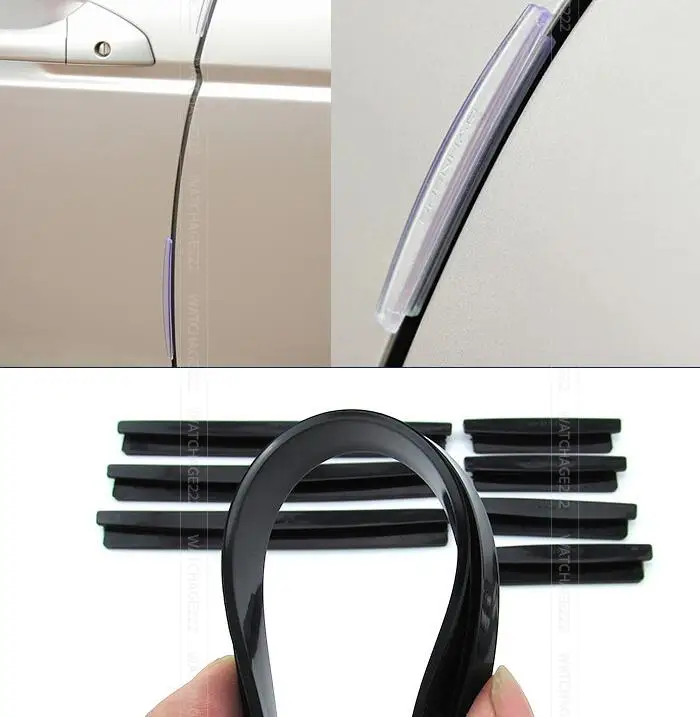 

8PCS/Set Black White Transparent Car SUV Side Door Edge Protector Protective Strip Scrape Guard Bumper Guards Handle Cover