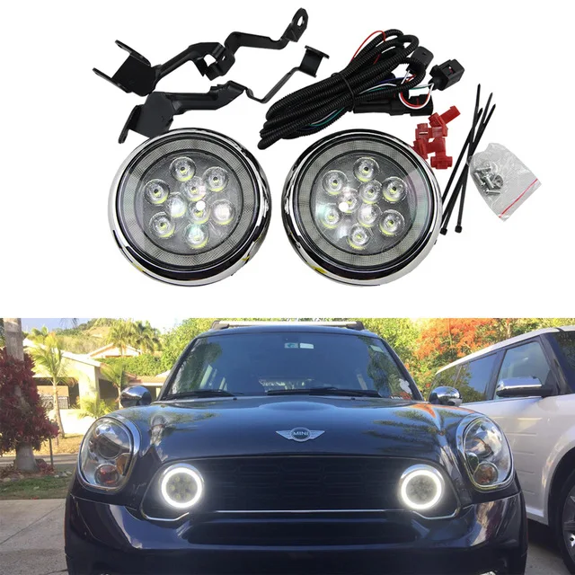 Super Bright One Set Mini Rally Driving DRL Angel Eyes Fog Light For ...