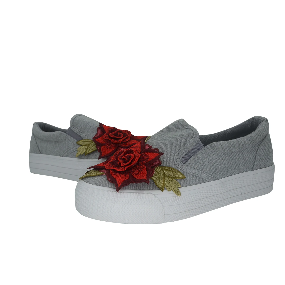 Белый Демисезонный обувь на платформе Для женщин Кристалл Лоферы без застежки обувь на платформе Стразы обувь с подошвой из вулканизированной резины; женская обувь - Цвет: xjz0623 gray