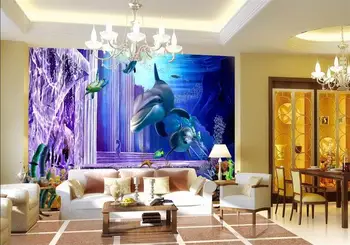 

3d wallpaper custom mural non-woven 3d room wallpaper 3 d sea world dolphin TV setting wall photo 3d wall murals wallpaper