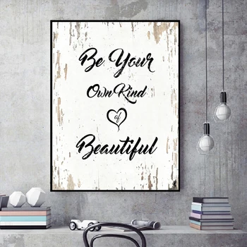 

Be Your Own Kind of Beautiful Canvas Paintings Life Inspirational Quotes Wall Art Prints Posters Picture Bedroom Home Decor