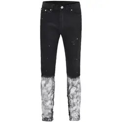 Бренд 2019 новые мужские Модные джинсы на молнии Повседневное стрейч зауженные мужские Джинсы High Street Хип-хоп брюки Краски джинсовые брюки