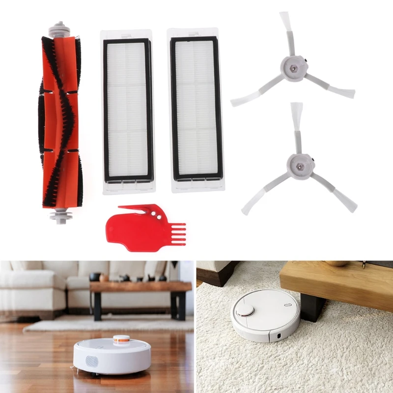 SKYMEN Spare Replacement Parts For Xiaomi Robot Main Brush+2 Side Brushed+2 Filters New SKYMEN Spare Replacement Parts For Xiaomi Robot Main Brush+2 Side Brushed+2 Filters New