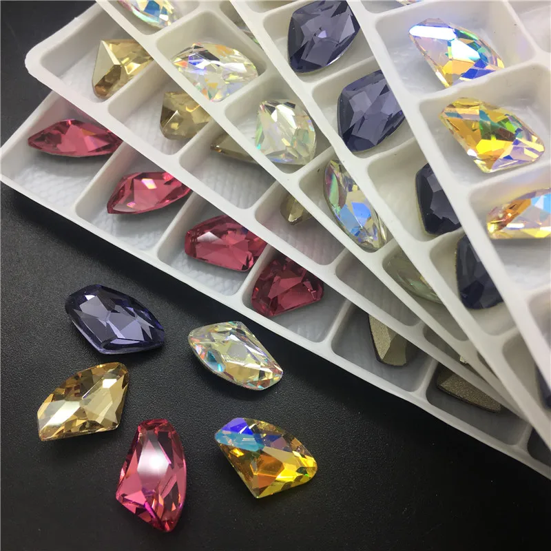 9X14mm-AX-K9-Glass-Crystal-Fancy-Stone-Pointback-14x9mm-Galactic-Jewelry-Beads-Multi-Colors