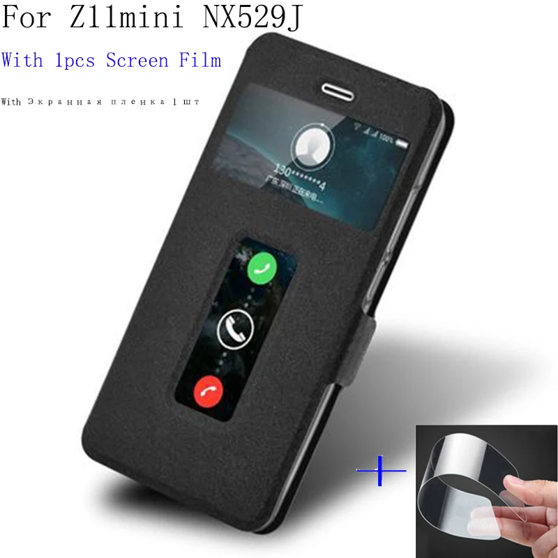 

Smart View window PU leather case For ZTE Nubia Z11mini cover shell capas NX529J phone cases Z 11 Z11 mini flip case back cover