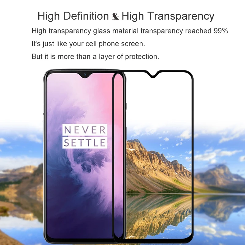 2 шт. оригинальное полное покрытие из закаленного стекла для OnePlus 7 6,4" Защитное стекло для экрана 1+ 7 GM1900 GM1901 GM1903 GM1905 пленка