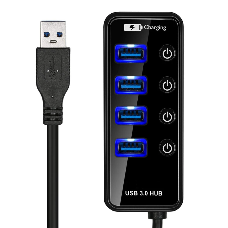 

USB HUB 3.0 Portable 7Ports With EU US AU UK Power Plug Charging port USB 3.0 HUB Splitter Adapter For Macbook PC Laptop Tablet