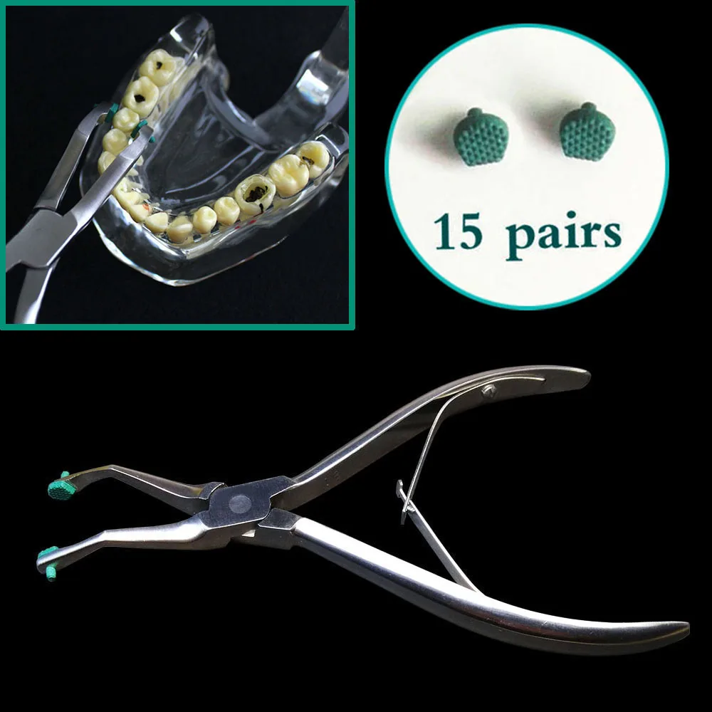 Pares de Almofadas de Borracha para a Coroa Alicate + 15 Conjunto Dental Removendo Pinças Alicate Ortodôntico 1 6 3 Clareamento dos dentes