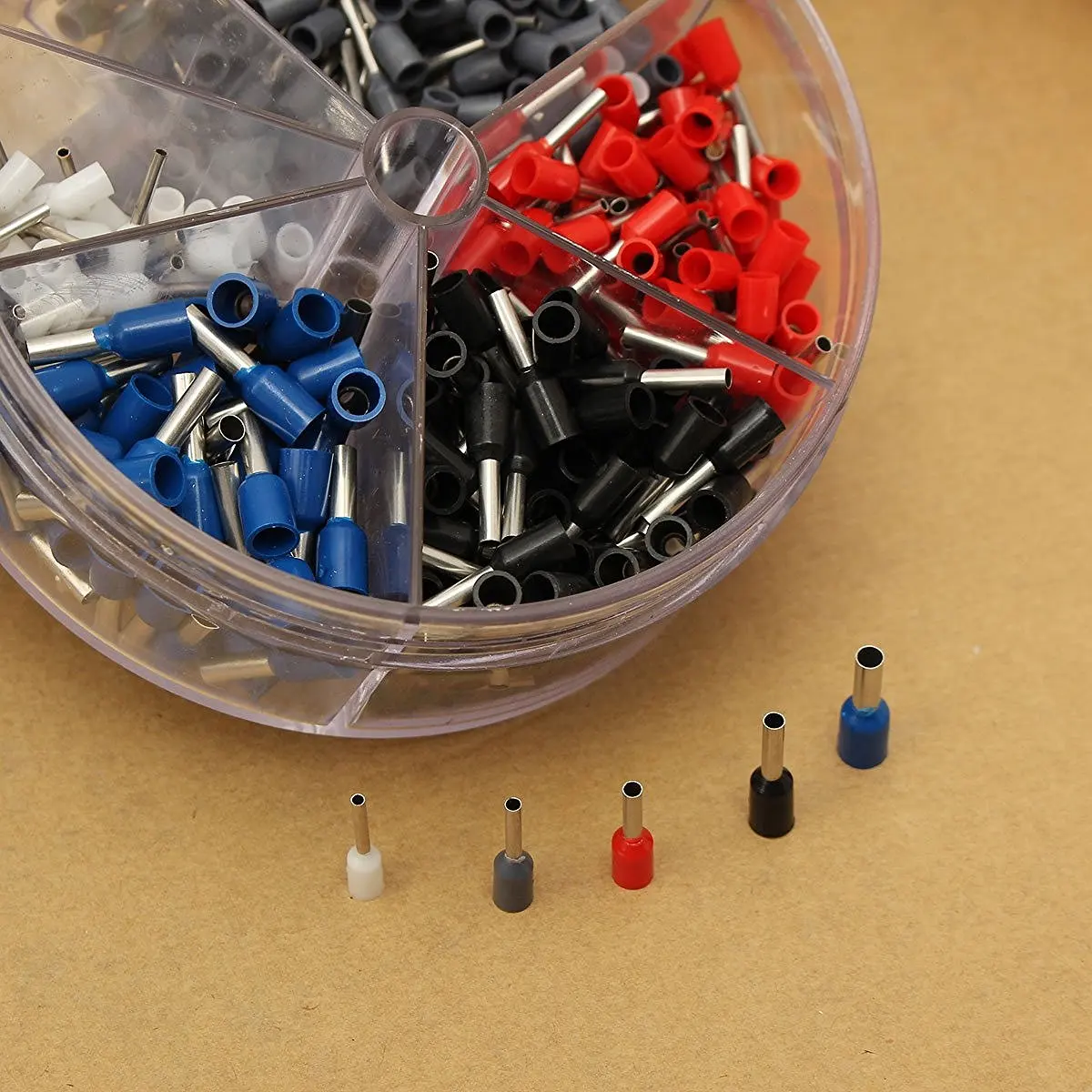 400PCS Insulated Pin End Connectors Set Grey Yellow Red Blue White