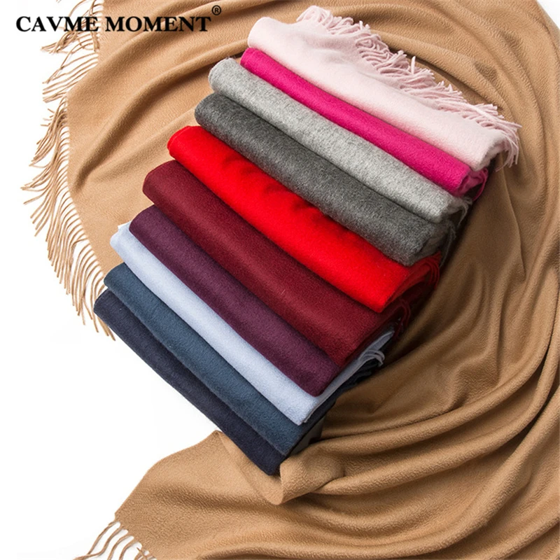 CAVME, высокое качество, кашемировый шарф для женщин, женские шарфы, одноцветные длинные шарфы с кисточками, шаль, обертывания, 70*200 см, 320 г