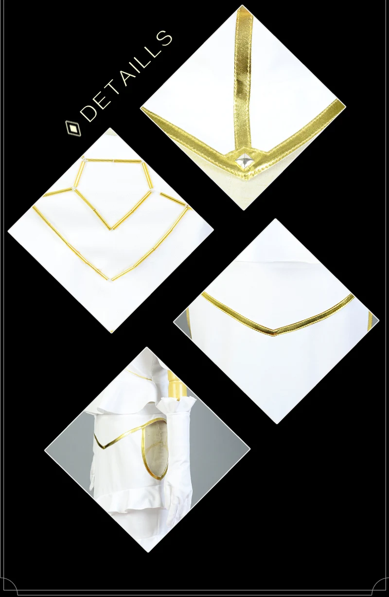 Cosroad Overlord Albedo Cosplay Costumes Women White Dress Horns Wigs for Halloween Party (6)