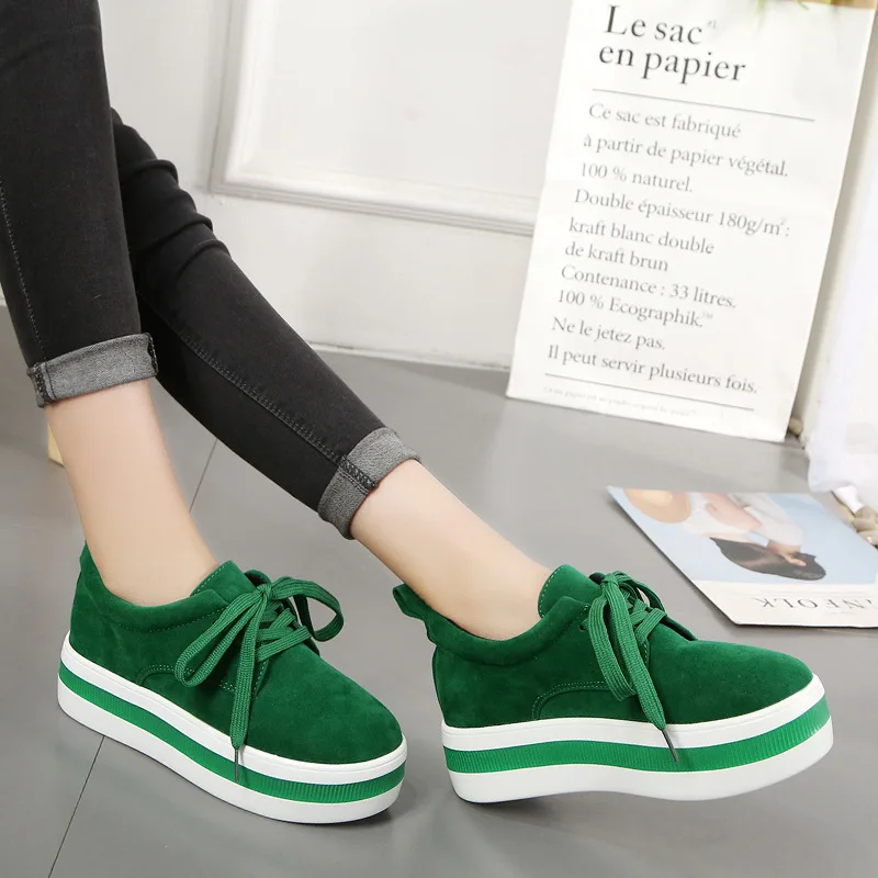 

Women Flat Shoes 2018 new women Loafers Breathable Slip on Casual Increased Platform Shoes Woman Flats Sneakers Black 35-39