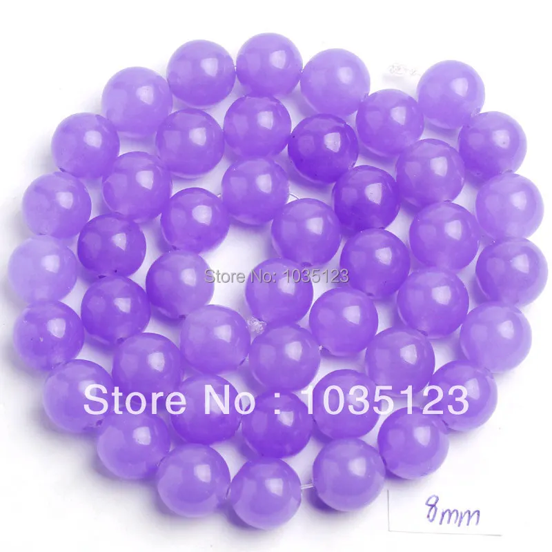 

Free Shipping 8mm Natural Light Purple Jades Round Shape Loose Beads Strand 15" DIY Creative Jewellery Making w78