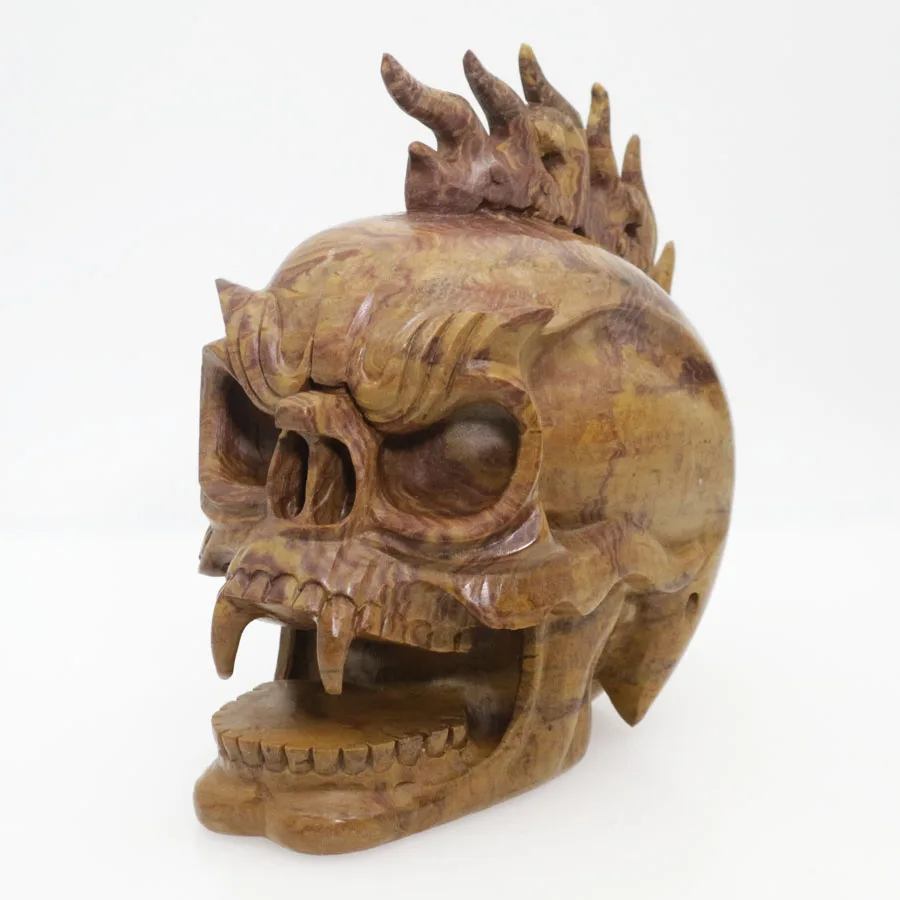 

5.9" 1661g,SERPEG GIANTE STONE Carved Crystal Skull Crystal Realistic Healing Furnishing Articles Figurine TE93