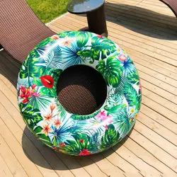 Тропическая Пальмовая трубка поплавок 120 см гигантский цветочный принт Надувное плавание кольцо 2018 новейший бассейн плавающий плот круг