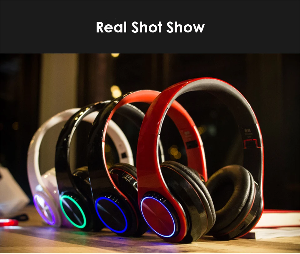 Bluetooth Headphone Luminous Wireless Headphones Bluetooth Bass Headset With Microphone  mp3 player for iphone samsung galaxy (18)