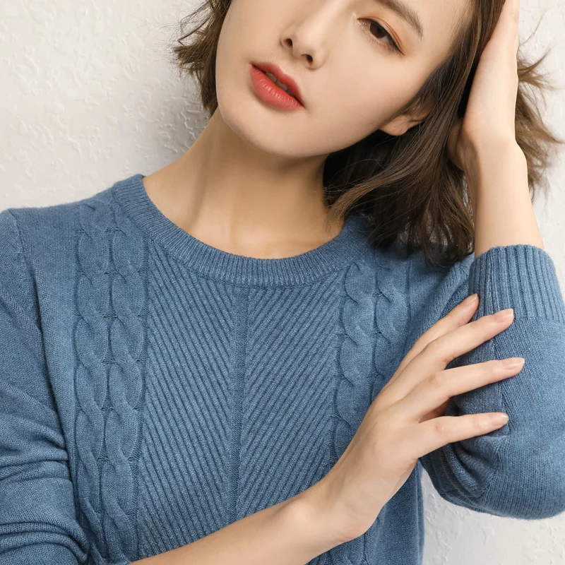 Женский вязаный свитер NoEnName_Null мягкий кашемировый в Корейском стиле с вырезом