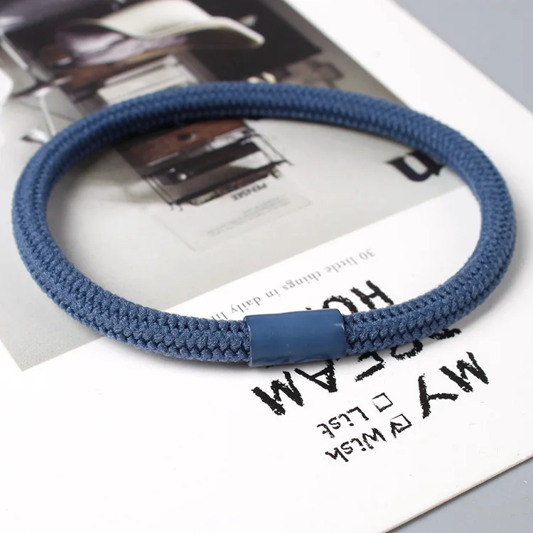 1PC Hair Rope For Girls Beaded Hair Band Ponytail Color Black Rubber Band Hair Ring Hair Rope High Elasticity G0409