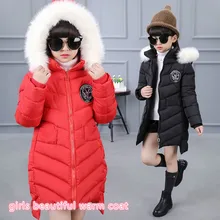 Nouvelle épais enfants filles manteau d’hiver veste pour bébé 5-13 année casual enfants brodé logo coton marque manteau pour filles 26132b