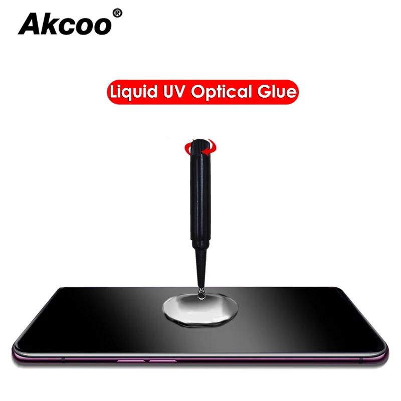 Жидкий УФ клей Akcoo для Samsung S6 S7 edge S8 S9 Plus Note 8 9 Защитное стекло экрана легкое