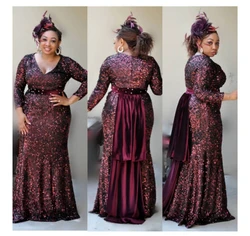 GuyuEra Africa Europe Hot Sale V-neck Long-sleeved Gold Velvet Sequins Long Fishtail Skirt GuyuEra Africa Europe Hot Sale V-neck Long-sleeved Gold Velvet Sequins Long Fishtail Skirt
