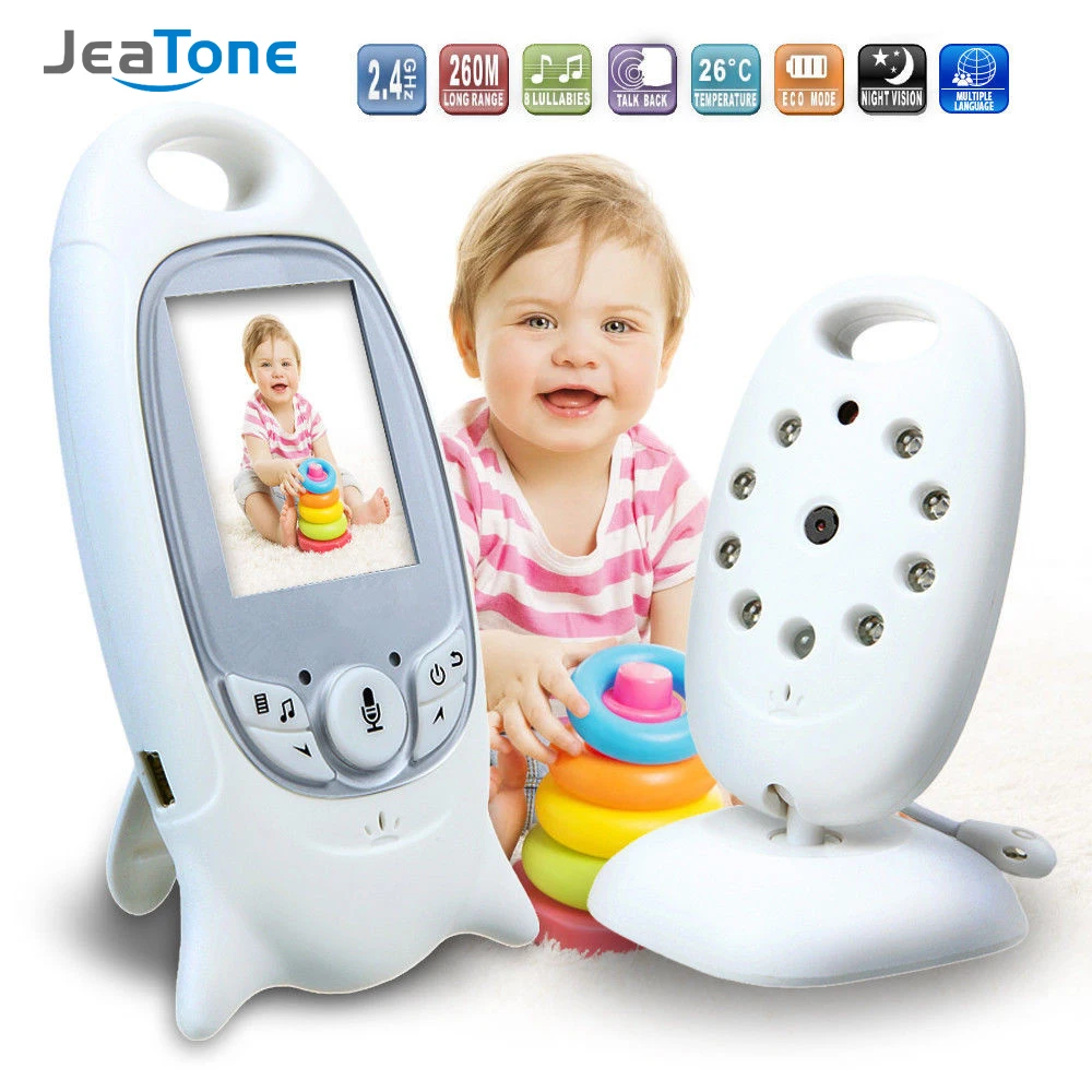 

JeaTone 2" LCD Display Baby monitor Intercom with 2 way-talk ,Temperature monitoring and Music babysitter Surveillance Camera