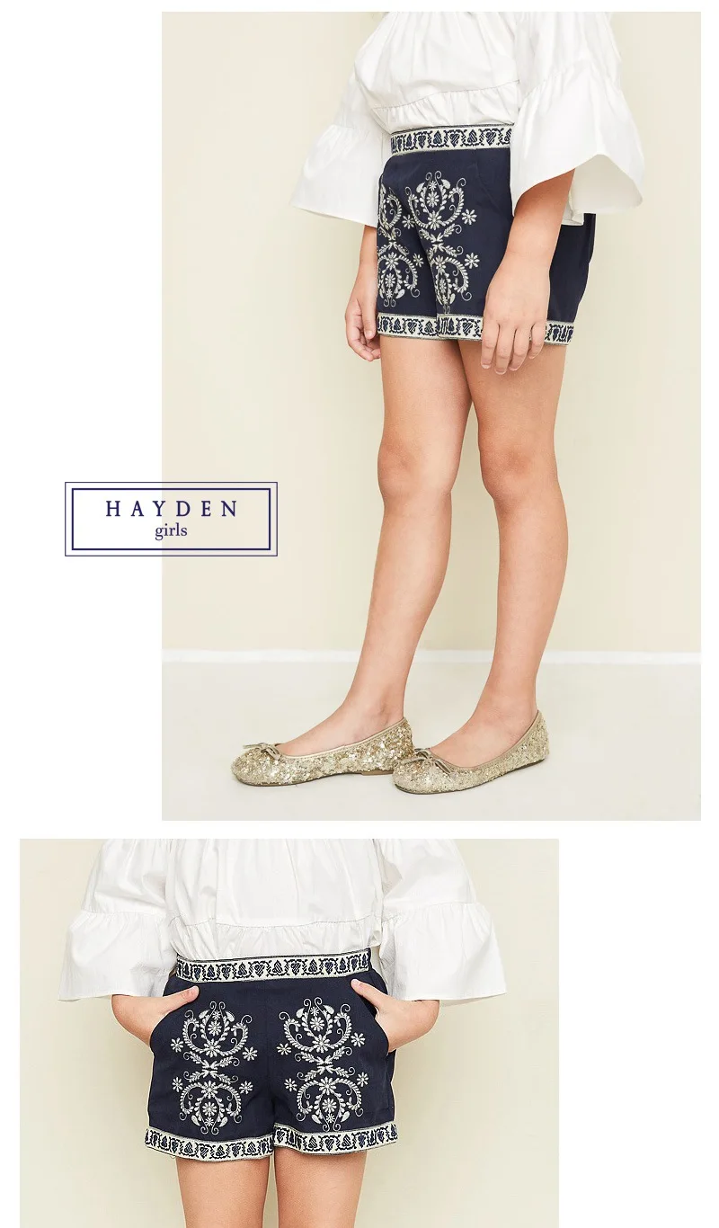 girls embroidered shorts G3769-6