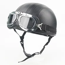 Evomosa 55-62 cm Casco Del Motociclo con Gli Occhiali di Protezione Visiera Scooter Moto Equitazione Casco Jet per Retor Vintage Casco