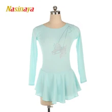 Платье для фигурного катания Nasinaya, индивидуальные юбки для конькобежцев для девочек, женщин, детей, Patinaje, гимнастика, представление 321