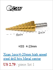 XCAN 1 шт. шестигранный хвостовик Diamter 6-35 мм титановое покрытие прямой слот 13 шаг ВЫСОКАЯ СКОРОСТЬ Сталь P6M5 шаг сверла