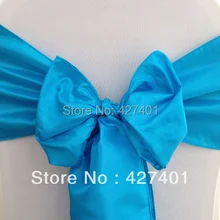 Лидер продаж Бирюзовый стул с обивкой из тафты лента для свадьбы события и вечерние украшения