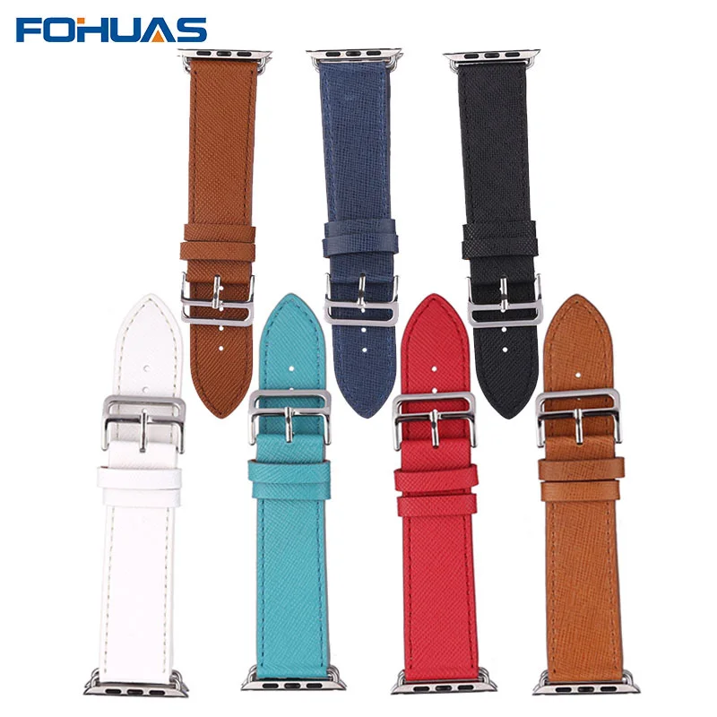 Prix pour FOHUAS Croix Grain Cuir Véritable bracelet Unique Tournée pour Apple Watch Bracelet Bande Bracelet 7 Couleurs pour 38/42mm Prix pour FOHUAS Croix Grain Cuir Véritable bracelet Unique Tournée pour Apple Watch Bracelet Bande Bracelet 7 Couleurs pour 38/42mm
